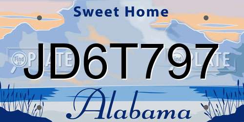JD6T797 Alabama License Plate