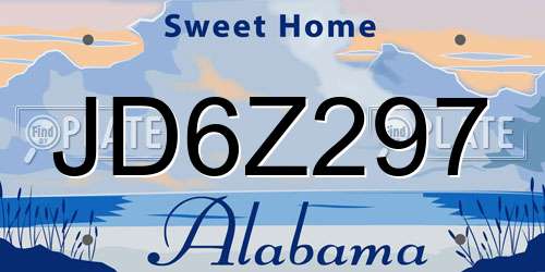 JD6Z297 Alabama License Plate