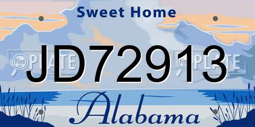 JD72913 Alabama License Plate