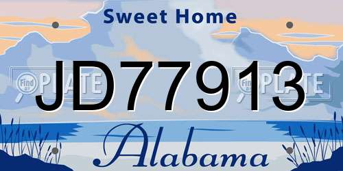 JD77913 Alabama License Plate