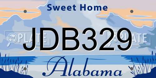 JDB329 Alabama License Plate