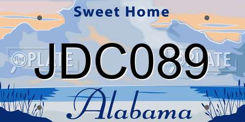 JDC089 Alabama License Plate