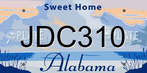 JDC310 Alabama License Plate