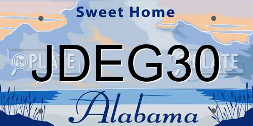 JDEG30 Alabama License Plate
