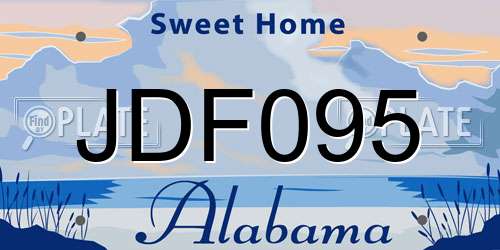 JDF095 Alabama License Plate