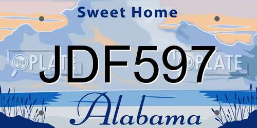 JDF597 Alabama License Plate