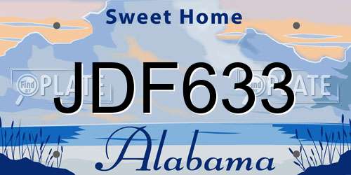 JDF633 Alabama License Plate