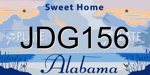 JDG156 Alabama License Plate