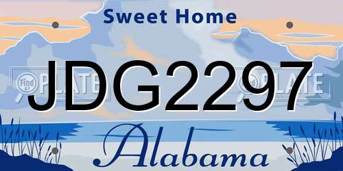 JDG2297 Alabama License Plate