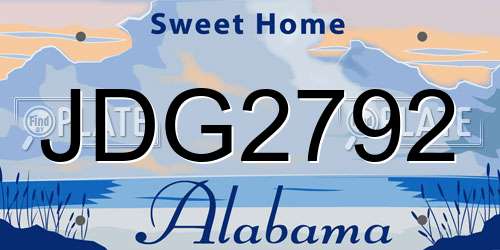 JDG2792 Alabama License Plate