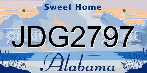 JDG2797 Alabama License Plate
