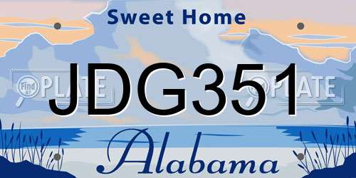 JDG351 Alabama License Plate