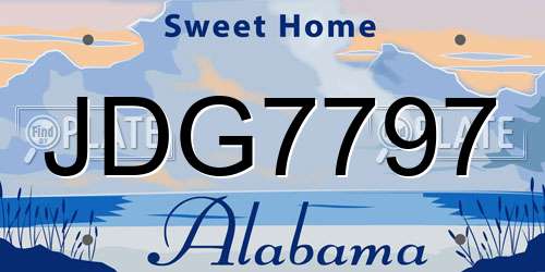 JDG7797 Alabama License Plate