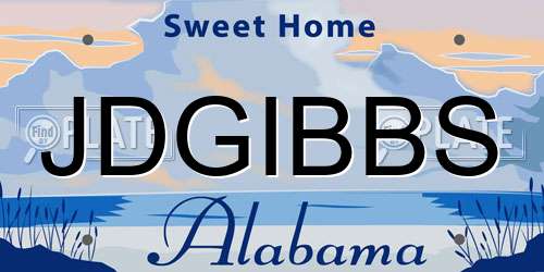 JDGIBBS Alabama License Plate