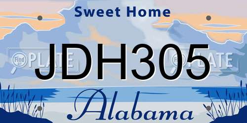 JDH305 Alabama License Plate