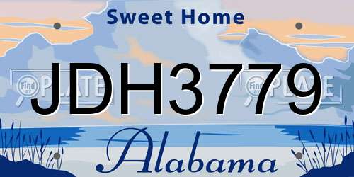 JDH3779 Alabama License Plate