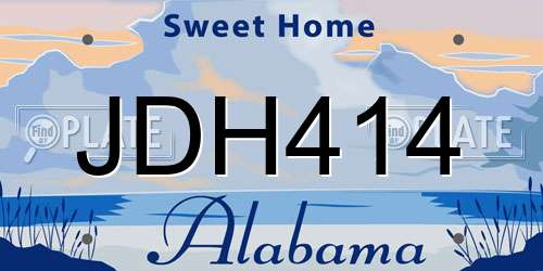 JDH414 Alabama License Plate