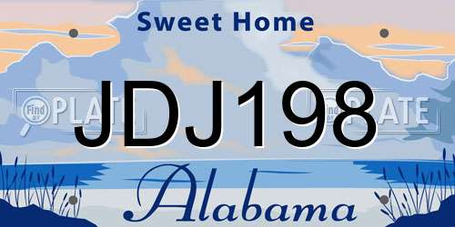 JDJ198 Alabama License Plate