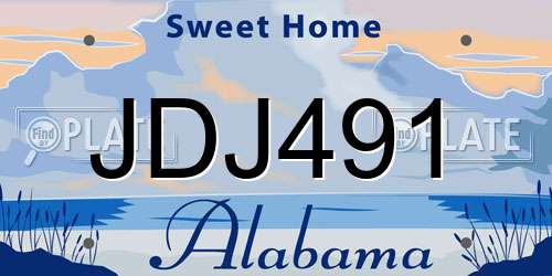 JDJ491 Alabama License Plate