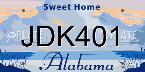 JDK401 Alabama License Plate