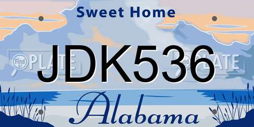 JDK536 Alabama License Plate