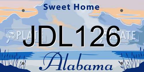 JDL126 Alabama License Plate