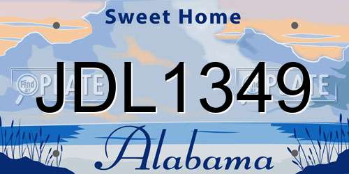 JDL1349 Alabama License Plate