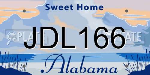 JDL166 Alabama License Plate