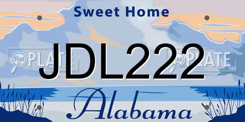 JDL222 Alabama License Plate