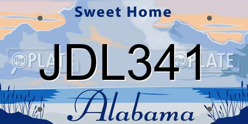 JDL341 Alabama License Plate