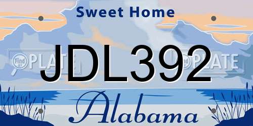 JDL392 Alabama License Plate