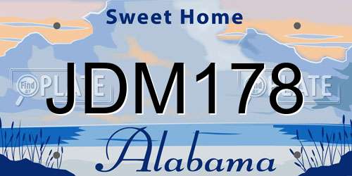 JDM178 Alabama License Plate