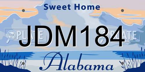 JDM184 Alabama License Plate