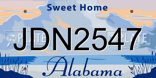 JDN2547 Alabama License Plate