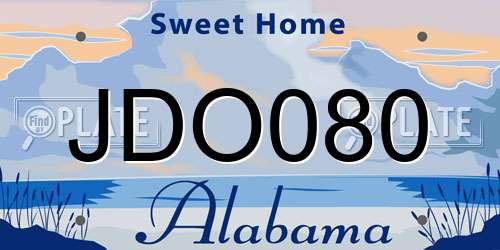 JDO080 Alabama License Plate