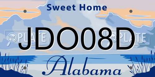 JDO08D Alabama License Plate