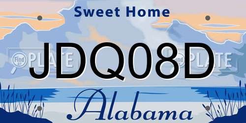JDQ08D Alabama License Plate