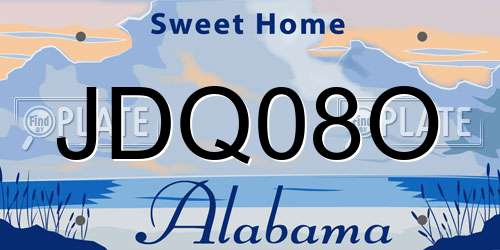 JDQ08O Alabama License Plate