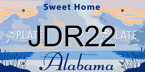 JDR22 Alabama License Plate