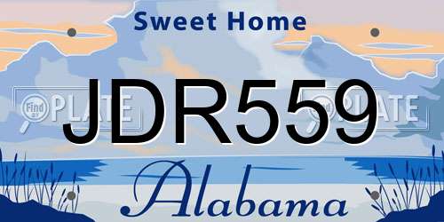 JDR559 Alabama License Plate