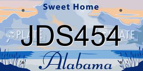JDS454 Alabama License Plate