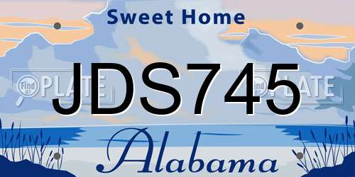 JDS745 Alabama License Plate