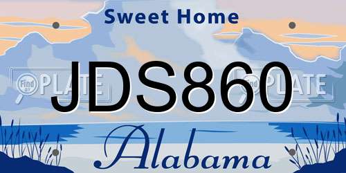 JDS860 Alabama License Plate