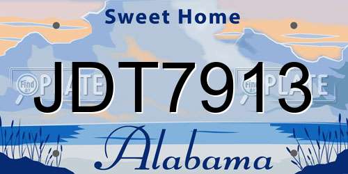 JDT7913 Alabama License Plate