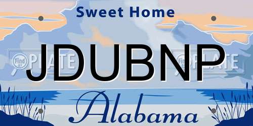 JDUBNP Alabama License Plate
