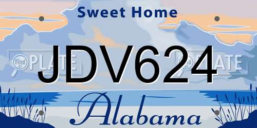 JDV624 Alabama License Plate