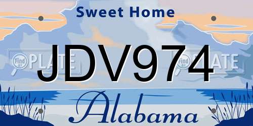 JDV974 Alabama License Plate