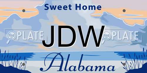 JDW Alabama License Plate