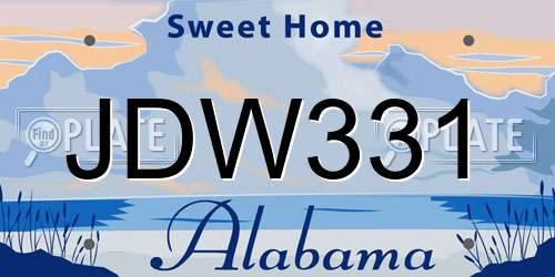 JDW331 Alabama License Plate