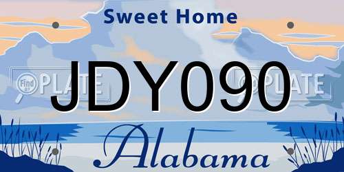 JDY090 Alabama License Plate